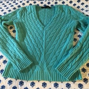 Ralph Lauren Cashmere Cable V-Neck Sweater